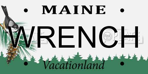 WRENCH Maine License Plate