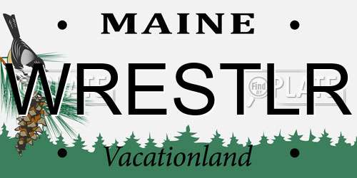 WRESTLR Maine License Plate