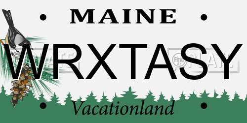 WRXTASY Maine License Plate