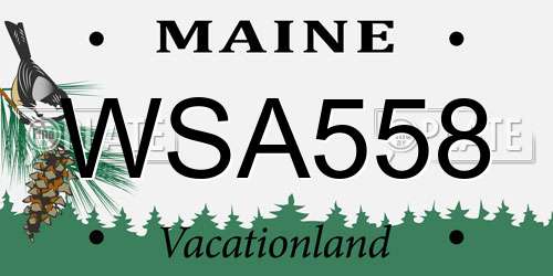 WSA558 Maine License Plate