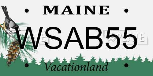 WSAB55 Maine License Plate