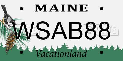 WSAB88 Maine License Plate