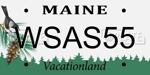 WSAS55 Maine License Plate