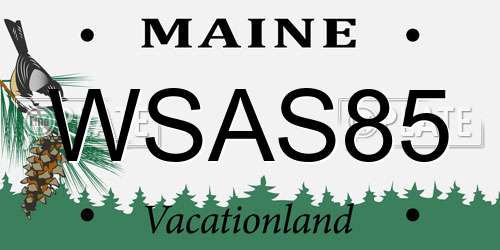 WSAS85 Maine License Plate
