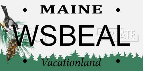 WSBEAL Maine License Plate