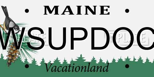 WSUPDOC Maine License Plate