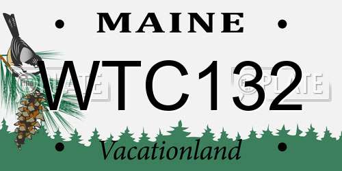 WTC132 Maine License Plate