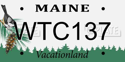 WTC137 Maine License Plate