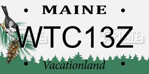 WTC13Z Maine License Plate