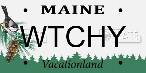 WTCHY Maine License Plate