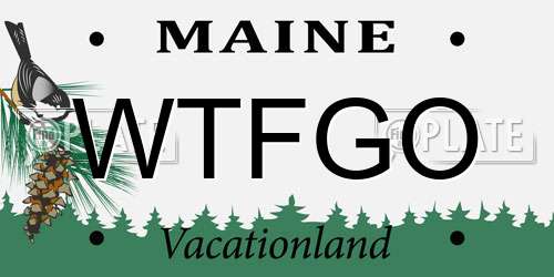 WTFGO Maine License Plate