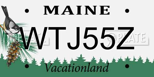 WTJ55Z Maine License Plate