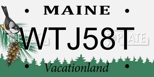 WTJ58T Maine License Plate