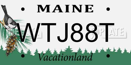WTJ88T Maine License Plate