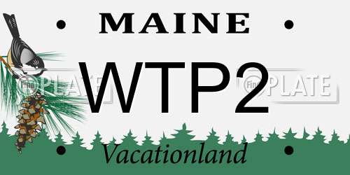 WTP2 Maine License Plate