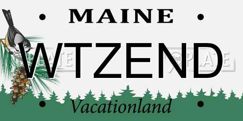 WTZEND Maine License Plate