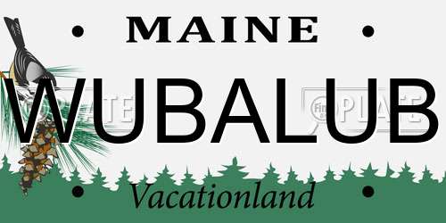 WUBALUB Maine License Plate