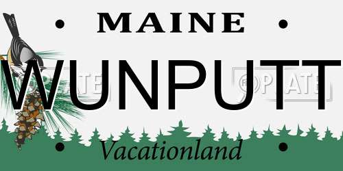 WUNPUTT Maine License Plate