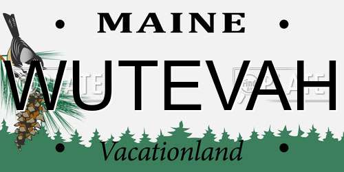 WUTEVAH Maine License Plate