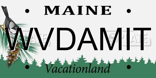 WVDAMIT Maine License Plate