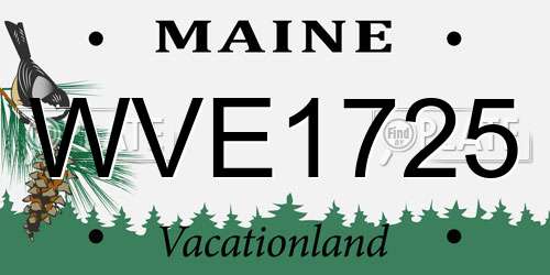 WVE1725 Maine License Plate