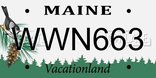 WWN663 Maine License Plate