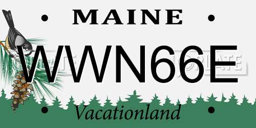 WWN66E Maine License Plate