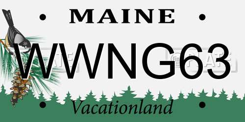 WWNG63 Maine License Plate