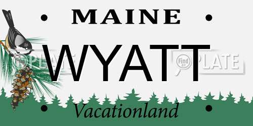 WYATT Maine License Plate