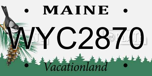 WYC2870 Maine License Plate