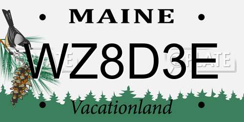 WZ8D3E Maine License Plate