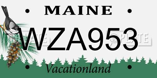 WZA953 Maine License Plate