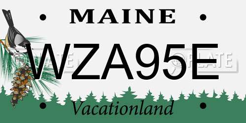 WZA95E Maine License Plate