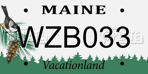 WZB033 Maine License Plate