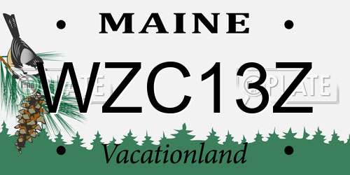 WZC13Z Maine License Plate