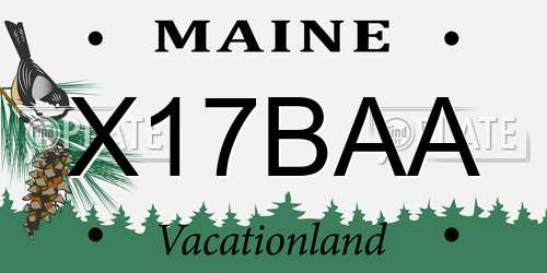 X17BAA Maine License Plate
