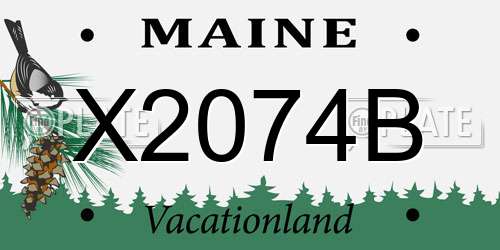 X2074B Maine License Plate