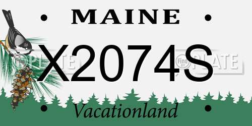 X2074S Maine License Plate
