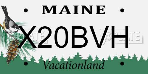 X20BVH Maine License Plate