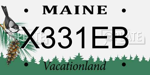 X331EB Maine License Plate
