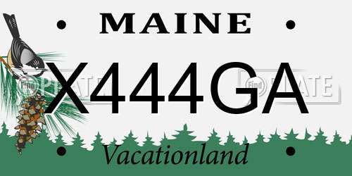X444GA Maine License Plate