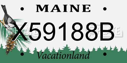 X59188B Maine License Plate