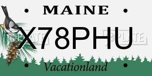 X78PHU Maine License Plate