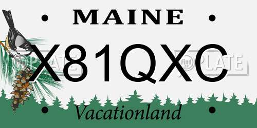 X81QXC Maine License Plate