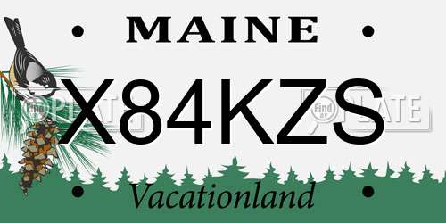 X84KZS Maine License Plate