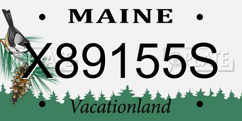 X89155S Maine License Plate