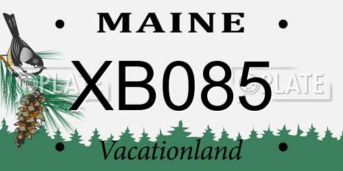 XB085 Maine License Plate
