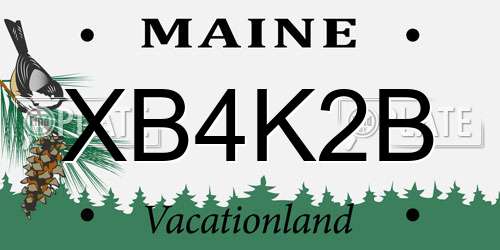 XB4K2B Maine License Plate