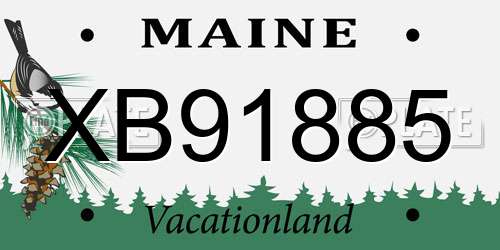 XB91885 Maine License Plate