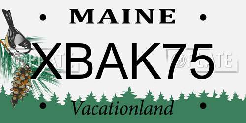 XBAK75 Maine License Plate